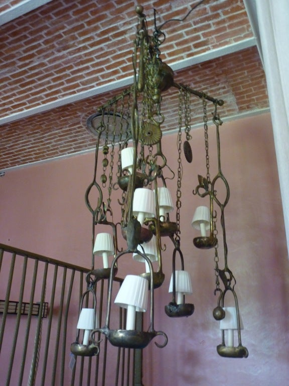 French bronze 1960s chandelier