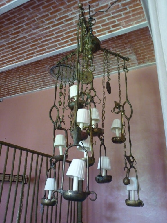 French Bronze 1960s Chandelier