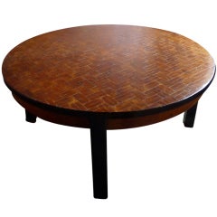 Belgian 1930s Round Table With Amazing Top
