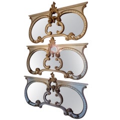 set of  3 slightly different impressive Louis XV supraporte