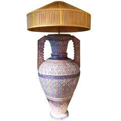 Antique Belgian Alhambra Vase Table Lamp 1900