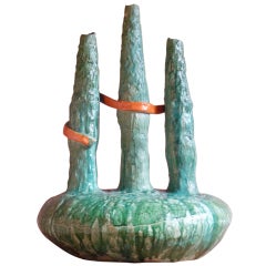 Italian ceramic 1950's Tuscan cypress vase