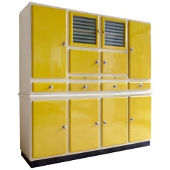 A Belgian Painted 1930s Kitchen Cabinet