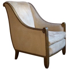 Belgian 1930s gilt wood art deco easy chair