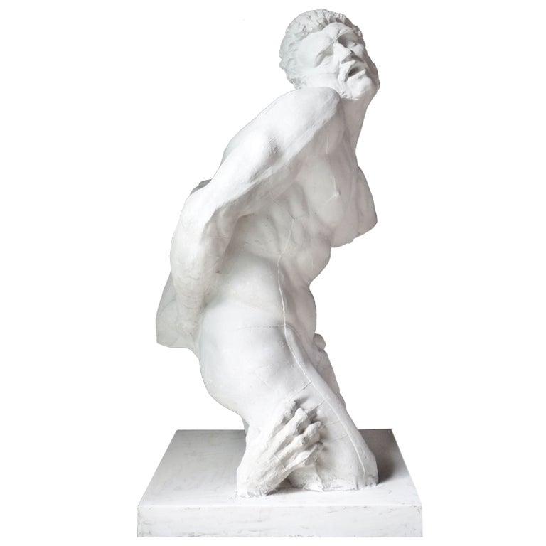 Academic plaster statue of a man For Sale