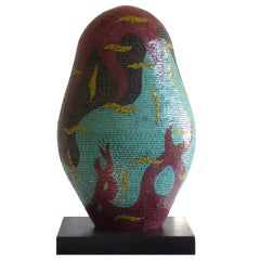 French Riviera 1960s Multicolor Mosaic Egg