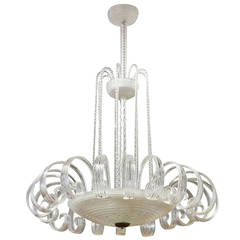 Very Tasteful Murano Art Deco Chandelier by Barovier e Toso