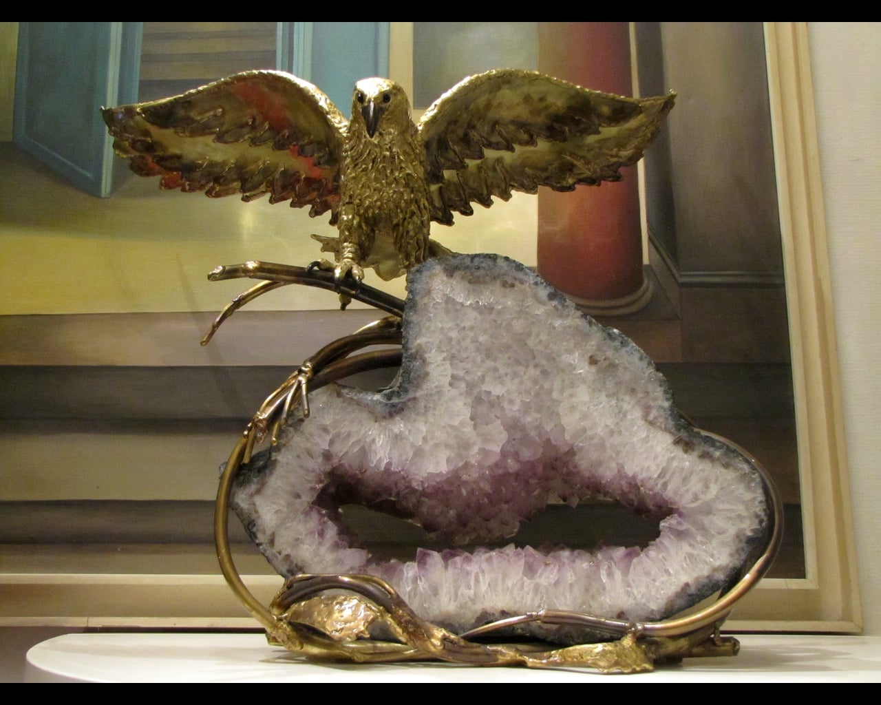 "Eagle perched on an amethyst" by Isabelle Masson-Faure,