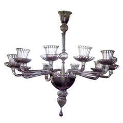 1970's Ten Arms Chandeliers By Venini 9