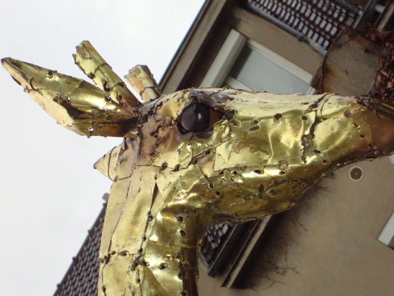 Brass Giraffe Sculpture