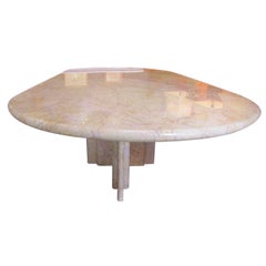 Sculptural Rosso marble table by Gae Aulenti