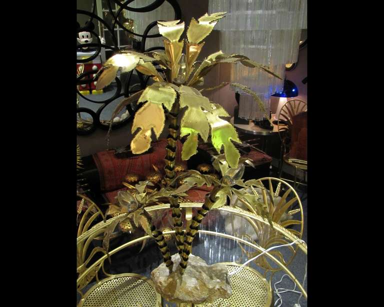 Small 1970's Palm Tree Lamp