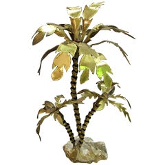 Small 1970's Palm Tree Lamp