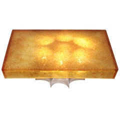 1960's Resin And Stainless Steel Coffee Table
