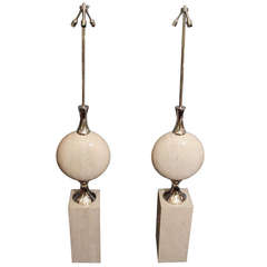 1970's Pair Of Sculptural Large Lamp Bases By Philippe Barbier For Maison Barbier 9