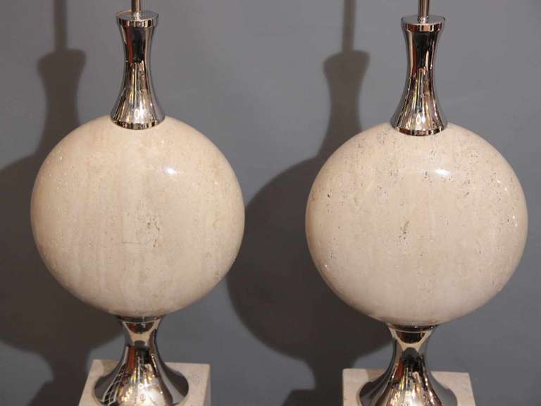 French 1970 Pair Of Sculptural Large Lamp Bases By Philippe Barbier For Maison Barbier For Sale