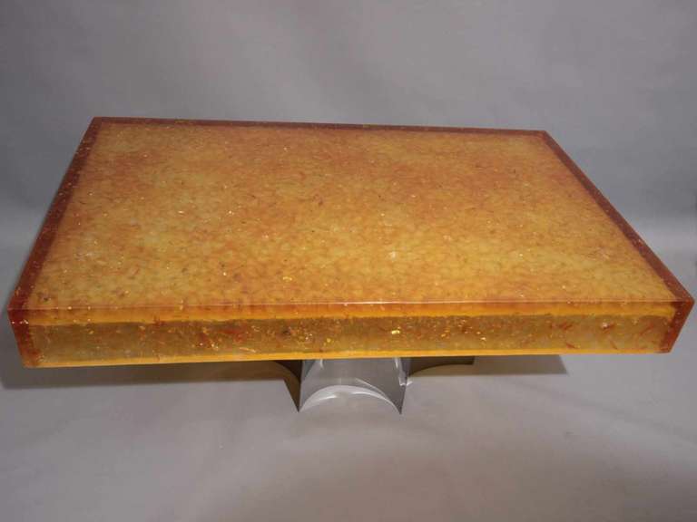 Mid-20th Century 1960's Resin And Stainless Steel Coffee Table