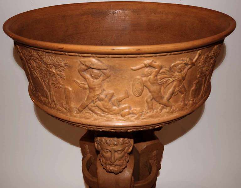 Czech Beautiful and Rare Terracotta Jardiniere circa 1880-1900 For Sale