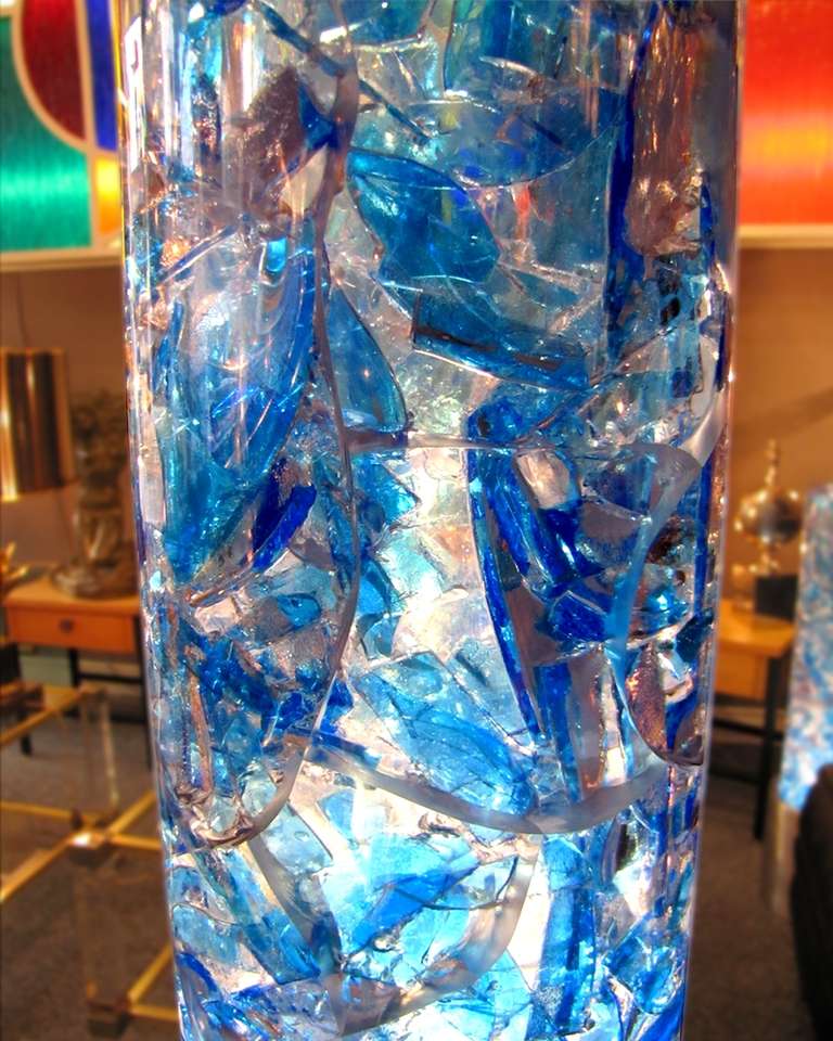 Pair Of Large Lighting Columns In Fractal Resin In Excellent Condition In Paris, FR
