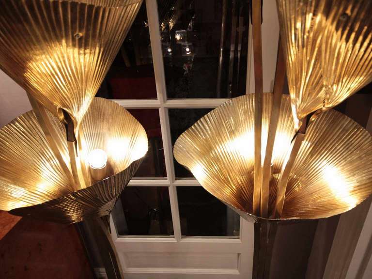 Late 20th Century Rare pair of 1970's Gingko Biloba floor lamps by Tommaso Barbi