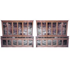 Antique Two Rare 1900's Pharmacy Display Cases.