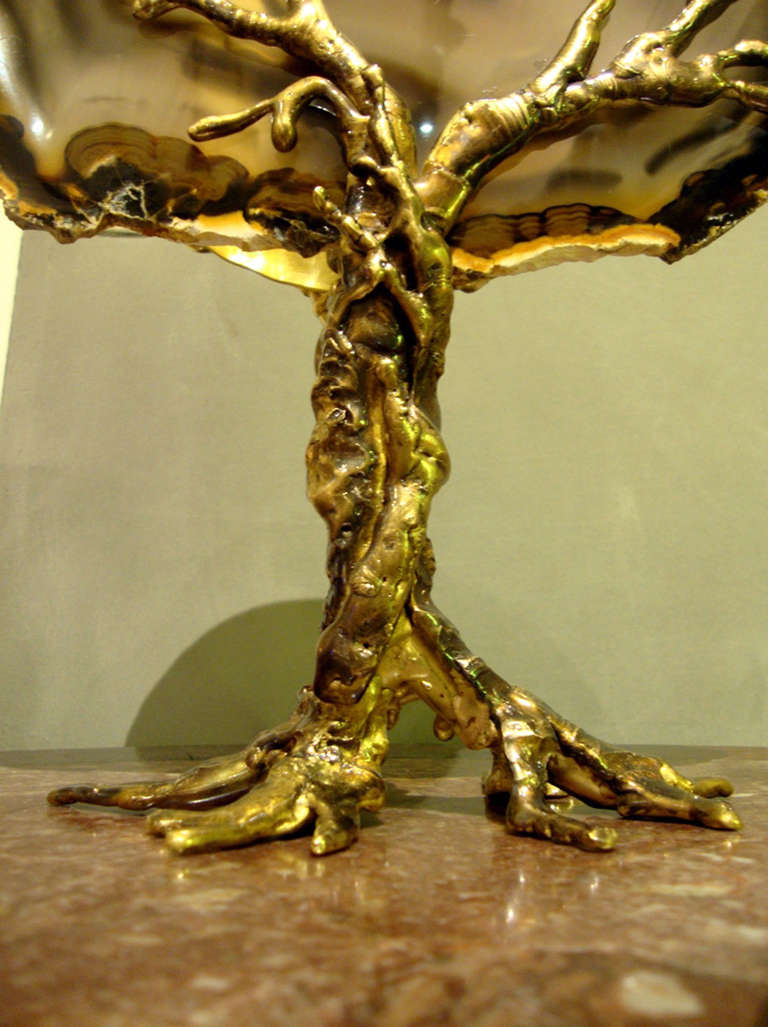 20th Century Brown tree lighting sculpture by Isabelle Masson-Faure