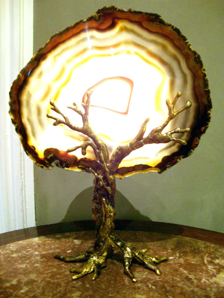 French Brown tree lighting sculpture by Isabelle Masson-Faure