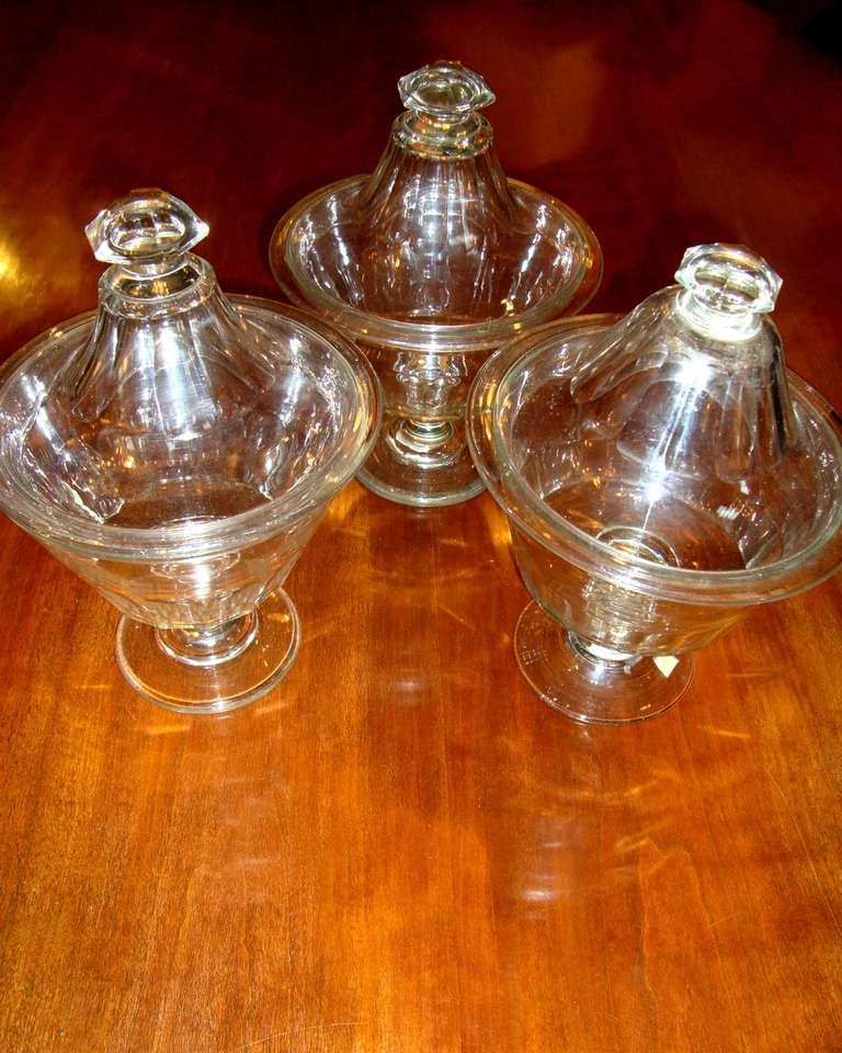 French Seven jars for dragees to the end of XIXth century For Sale