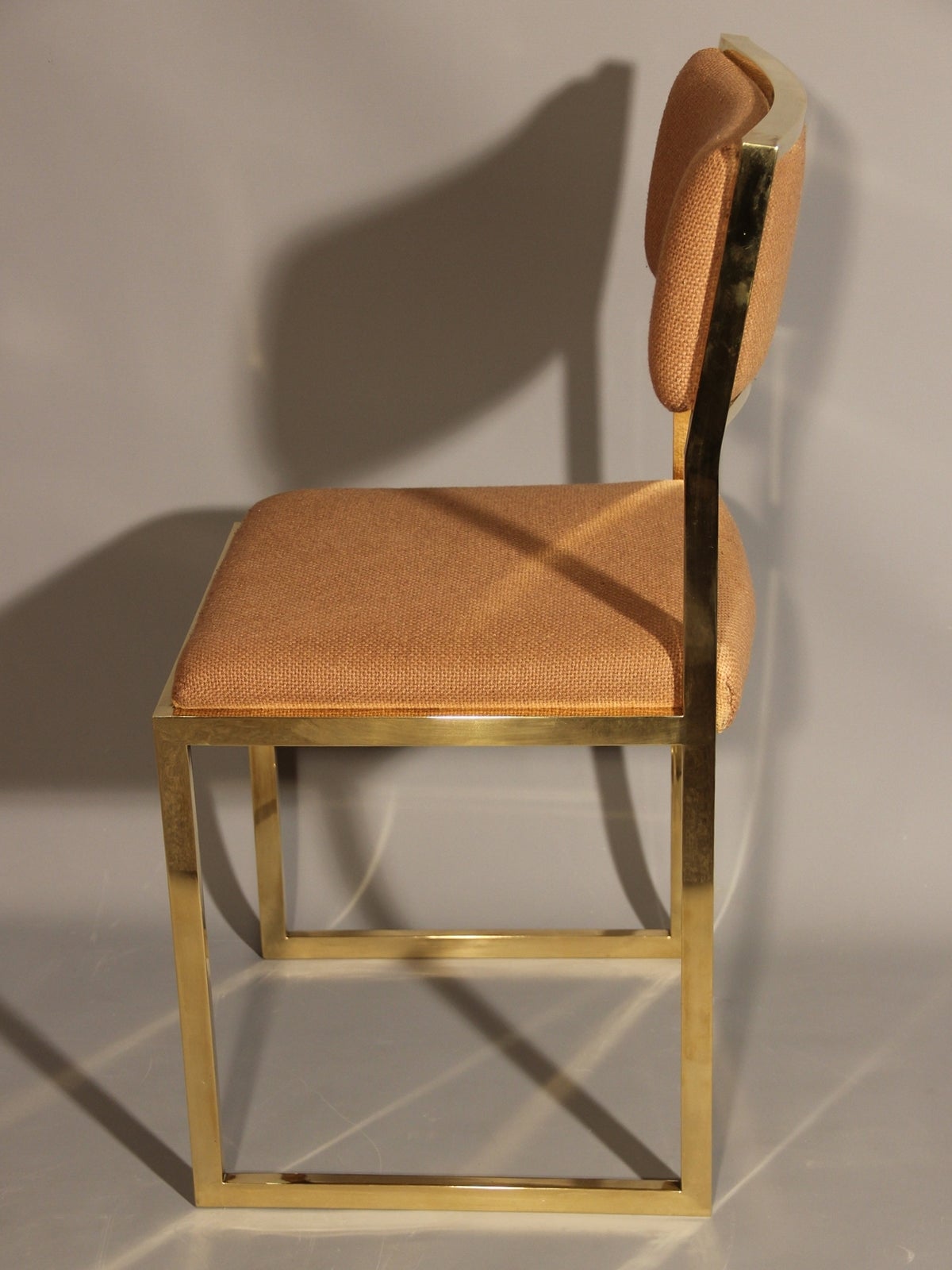 Late 20th Century Eight 1970s Chairs in Polished Brass