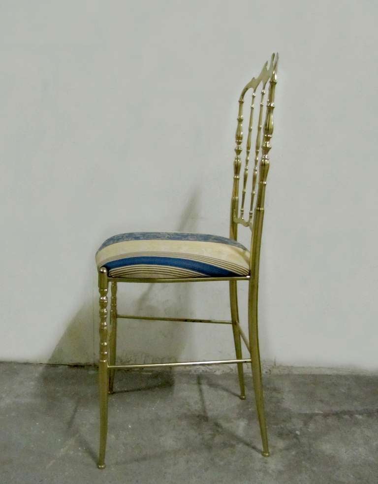 Napoleon III Two 1950 Italian Brass Chairs