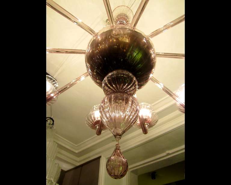 1970's Ten Arms Chandeliers By Venini For Sale 1