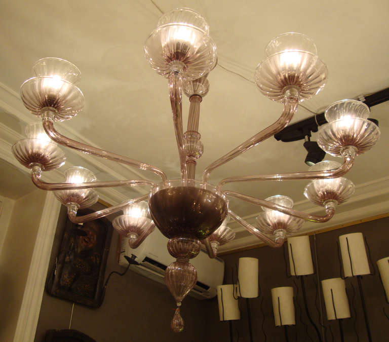 Fine XX secolo Lampadari a dieci bracci di Venini degli anni '70 in vendita