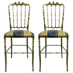 Two 1950 Italian Brass Chairs