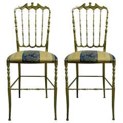 Two 1950 Italian Brass Chairs 2