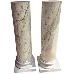 Pair of Marble Columns or Pedestals, Italy, End of the 19th Century