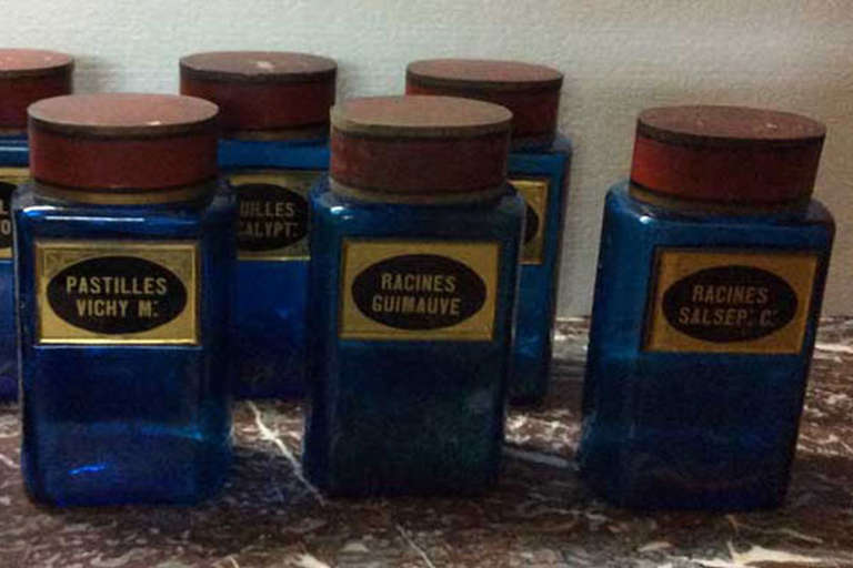 French Rare set of forty pharmacy jars from the late nineteenth century For Sale