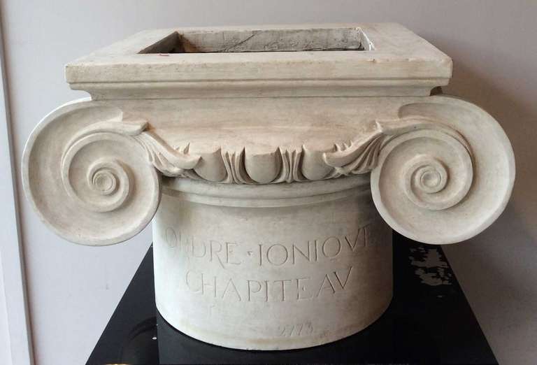 French Ionic Capital in Plaster For Sale