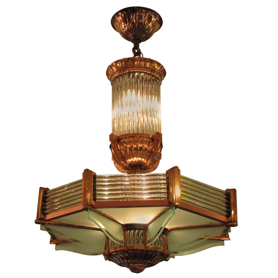 Original Art Deco Chandelier by Petitot at 1stDibs