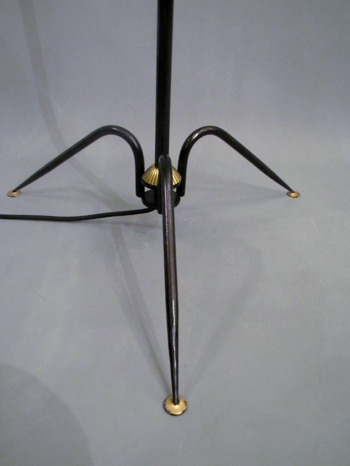 Brass 1950s Adjustable Floor Lamp by Arlus