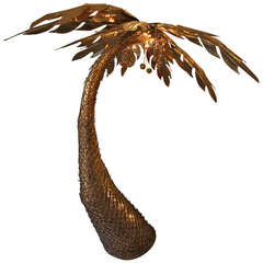 Large 1970's coconut palm by Maison Honore Paris