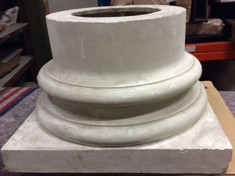 French Doric column base in plaster, France end of XIXth century For Sale