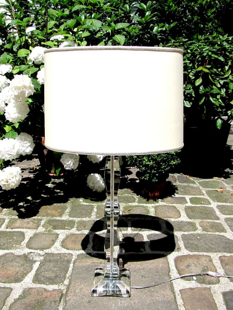 Paire de lampes en cristal Elegance avec abat-jour contemporain en vente 3