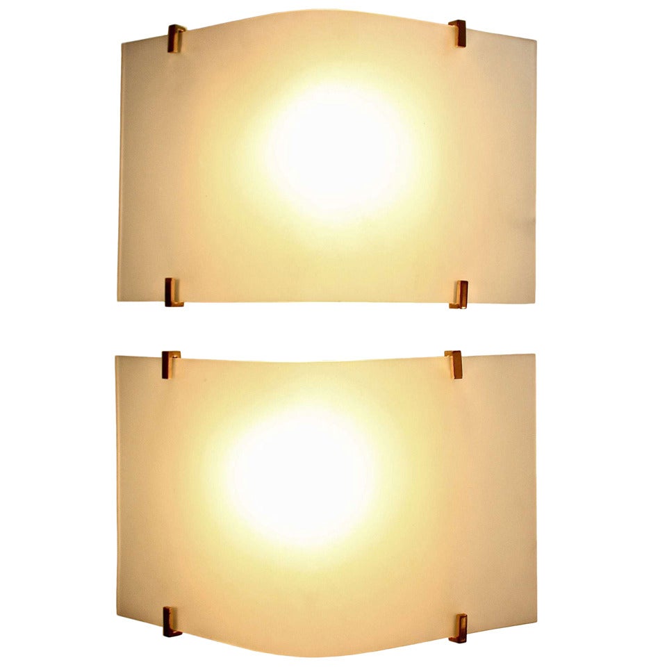 Two Pairs of Wall Lights by Jean Perzel, 1970