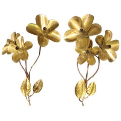 1970s "Flowers" Pair of Wall Lights