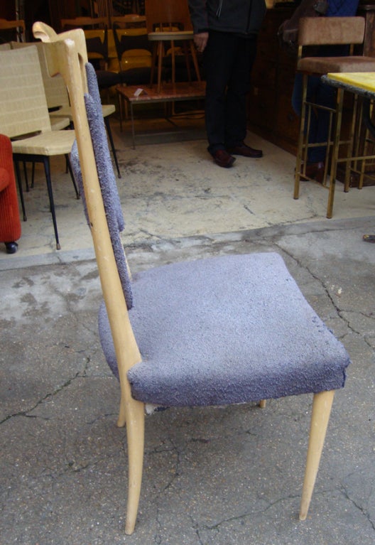 A Rare Set of 6 Sycamore Dining Chairs by Melchiorre Bega In Good Condition For Sale In Paris, FR