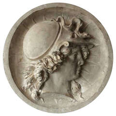 Medallion with Head of Minerva in Plaster