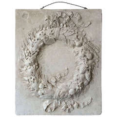 Medallion in plaster symbolizing abundance or summer, end of XIXth century