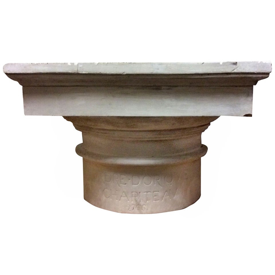 Doric capital in plaster, France end of XIXth century For Sale