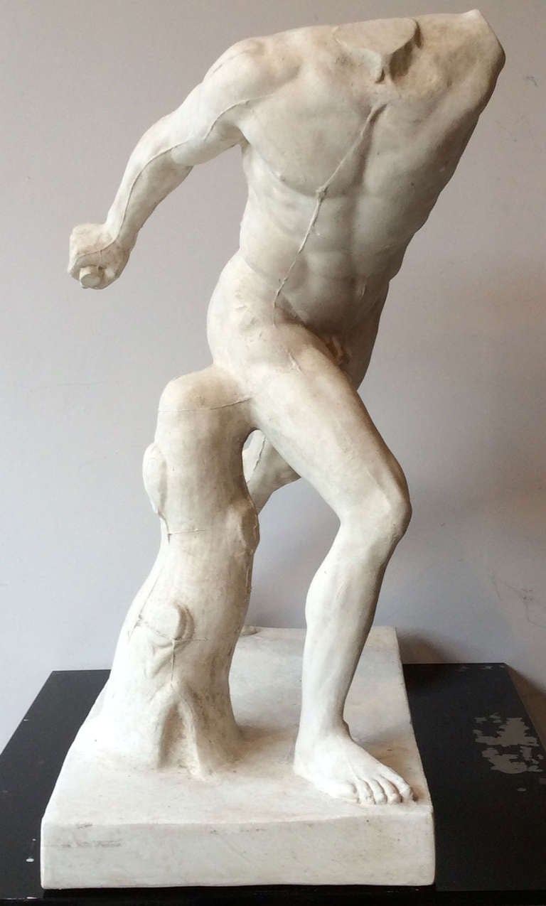 Athletic Body in Plaster, France, Late 19th Century In Excellent Condition In Paris, FR