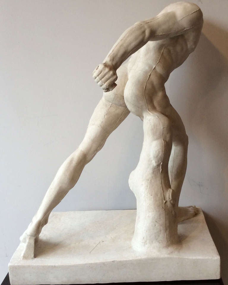 French Athletic Body in Plaster, France, Late 19th Century
